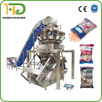 Frozen Food Packing Machine Inclined Anti-shatter Quick Frozen Shrimp Packaging Machinery Frozen Vegetables Packing Bag Sealing Machine
