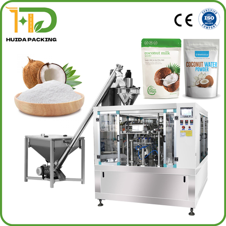 Coconut Milk Powder 250g 500g 1 kg Stand up Pouch Packing Machine Rotary Premade Doypack Packaging Machine