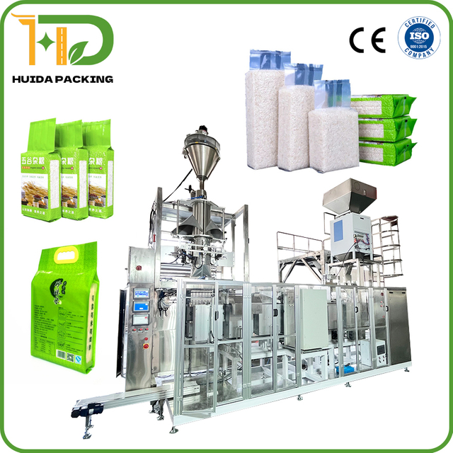Automatic Brick-shape Big Bag Grains Weighing Filling Shaping Vacuum Packing Packaging Machine for 15kg 25kg Rice and Dry Coffee Beans