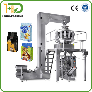 Pet Treat Packaging Machine Zipper Box Bottom Dog & Cat Pet Food Flexible Packaging Bags And Pouches Vertical Form Fill Seal Packing Machine 