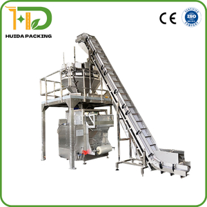 China Factory Vertical Form Fill Seal Machine Automatic Packing Machine Vffs Granular Packaging Machine with Inclined Feeding Conveyor