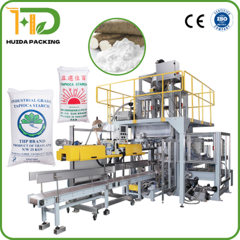Tapioca Starch 25kg PP Bag Automatic Bagging Machine Potato Cornstarch Fully Automatic Packing Machine for Food Additives