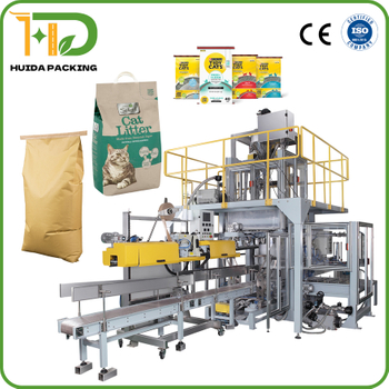 Cat Litter Bag Packing Machine 5-25 KG Open Mouth Heavy Bag Packing Machine for Paper with Handles, PE with Top Slide
