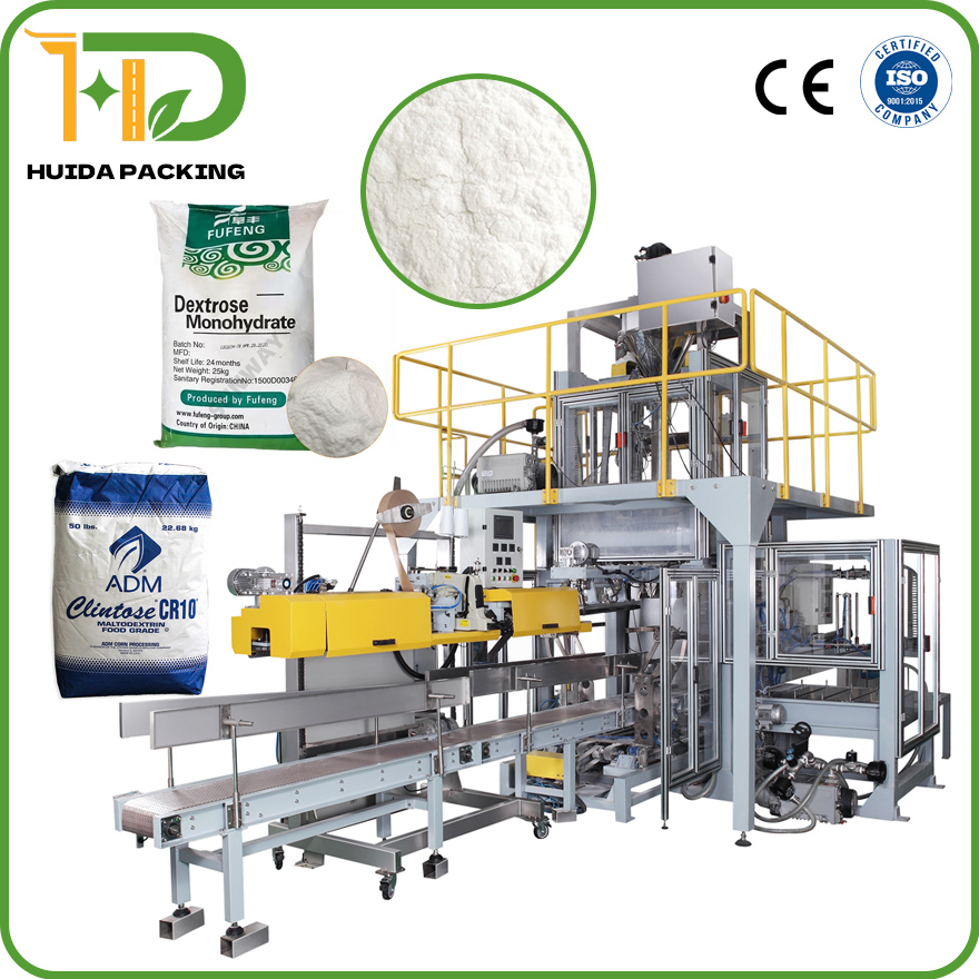 Bag Filling Machine 25Kg Bag Dextrose Glucose Powder Packaging Machinery Rice Syrup Solids Maltodextrin Powder Bagging Equipment