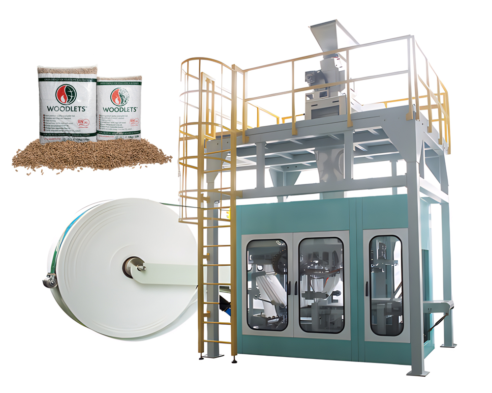 Wood Pellets Tubular form fill and seal bagging machine