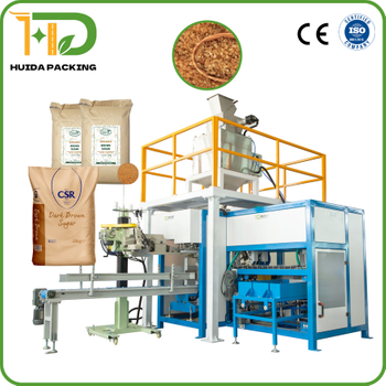 25kg Bagging Machine for Bagging Raw Brown Sugar High-speed Open-mouth Bagger Automatic Sugar Packaging Machine and ABB Robot Palletizing system