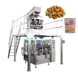 Combination Weighing Scale Premade Bag Filling Sealing Packaging Chocolate Ball Stand Up Zipper Pouch Doypack Popcorn Packing Machine