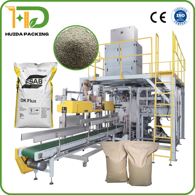 25Kg Sintered Flux Packing Machine Automatic Packaging System 55lb Welding Flux Open-mouth Bags Packaging & Bagging and Palletizing Line