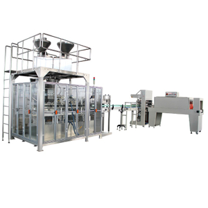 Vertical Type Automatic Box Filling Machine And Hot Shrinking 