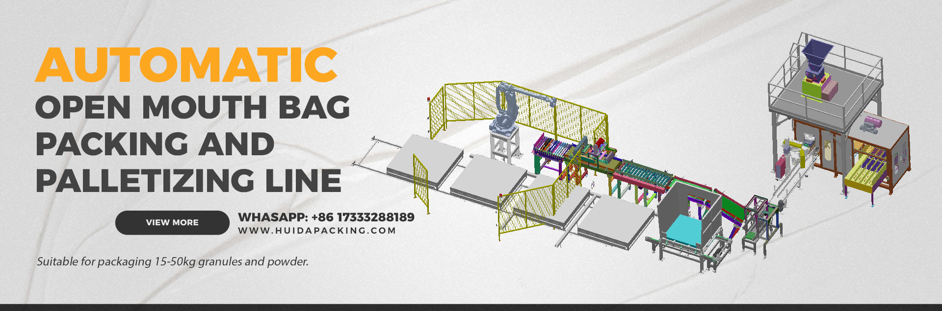 Huida Packing Automatic Open Mouth Bag Packing and Palletizing Production Line