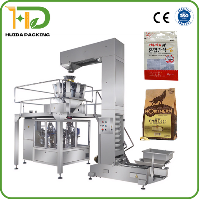 High-precision Multi-functional Packing Fully Automatic Rotary Stand-up Doypack Bag-feeding Zipper Granule Packaging Machine