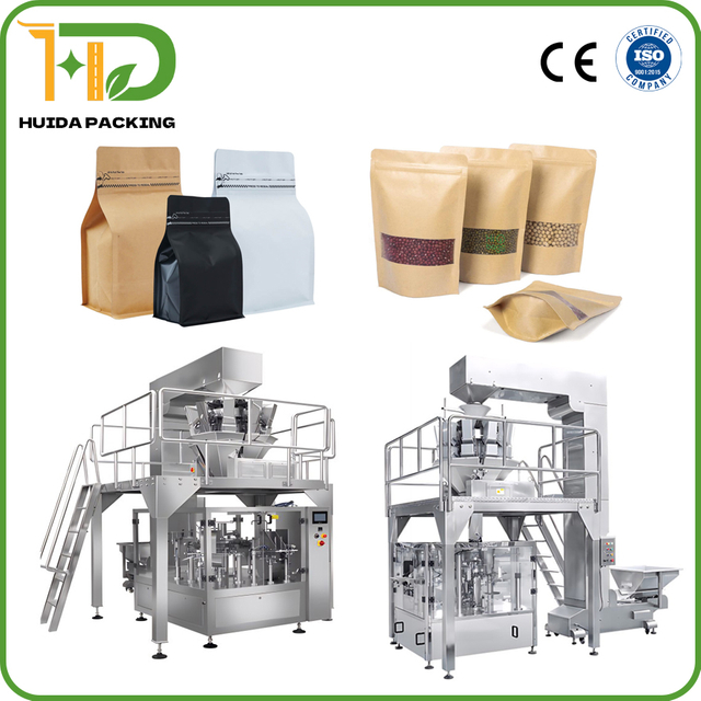 Automatic Pouch Packing Machine High-tech Pouch Packaging Machine for Packaging Fill the Bulk Solids, Pasty and Liquid Product into Flat Pouches or Stand-up Pouches, Doypack Pouchs