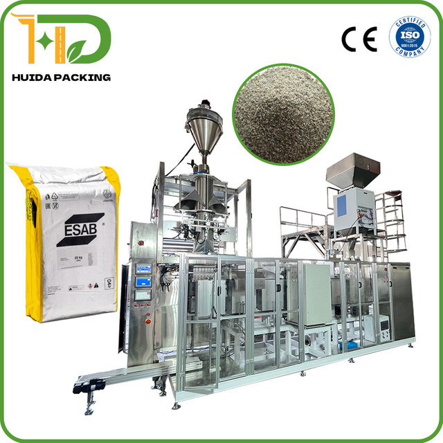 Welding Flux 10kg-25kg Fully Automatic Vacuum Packing Machine Sintered Flux Packaging Equipment for Powders and Granules Brick Bag Vacuum Packaging Deaerated Welded Machinery