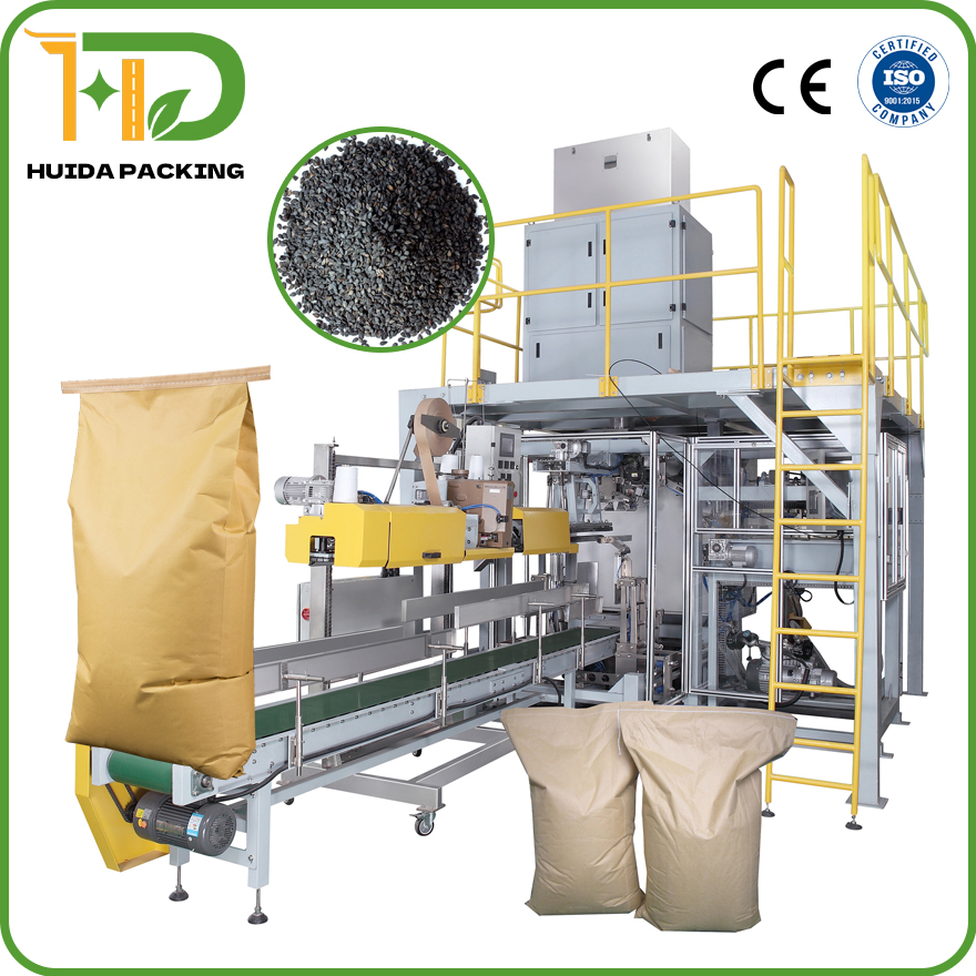 Organic Black Sesame Seed 25kg Packing Machine Automatic Packaging System Open-mouth Bagging Machines & Solutions Bag Filling and Hot Sealing Machine