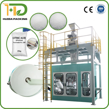 Automatic Tubular FFS Bagging Machine Heavy Duty Form Fill and Seal Packaging System for Citric Acid Chemical Granules 25kg-50kg Up to 1800 Bags/Hr