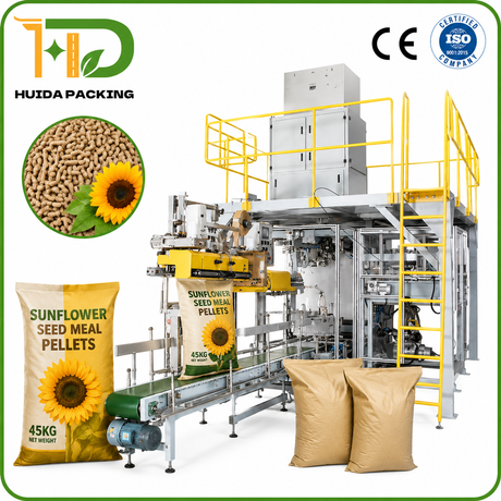 45kg Sunflower Meal Pellet Automatic Packaging Machine Fully Automatic Feed Pellet Bagging Machine | 12 Bags/Min | Kazakhstan Export Project