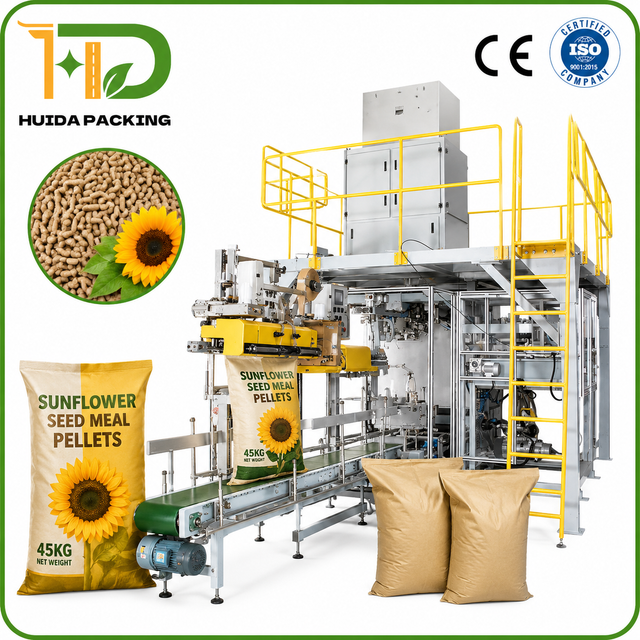 45kg Sunflower Meal Pellet Automatic Packaging Machine Fully Automatic Feed Pellet Bagging Machine | 12 Bags/Min | Kazakhstan Export Project